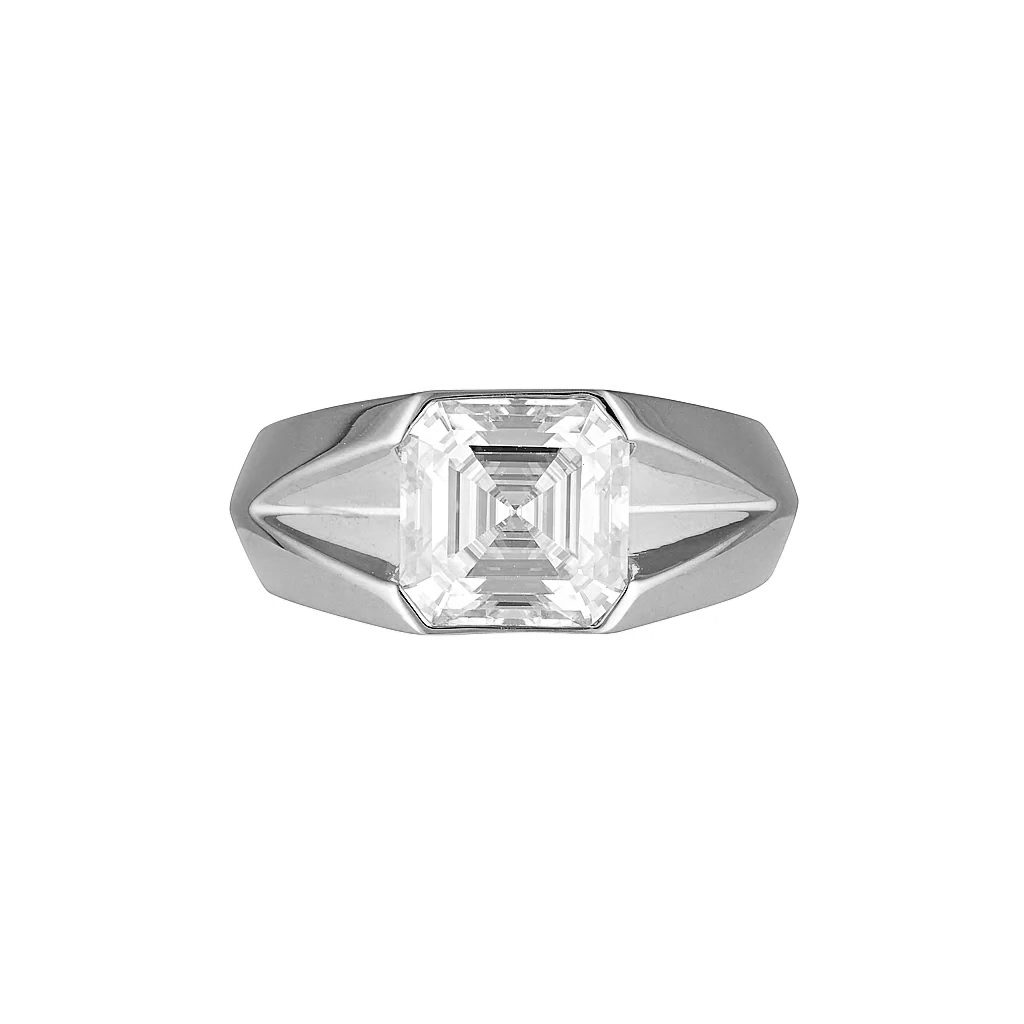 TATE SIGNET RING — White Gold / Yellow Gold / Sterling Silver, Moissanite