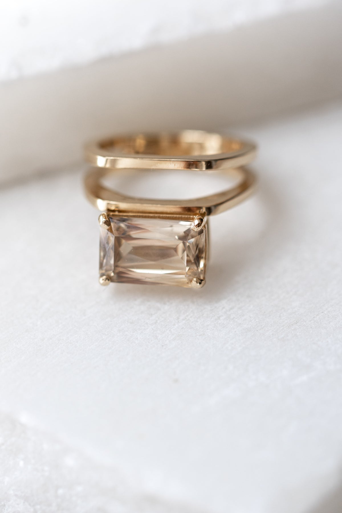 ZIGGY OPEN RING — Yellow Gold, Zircon