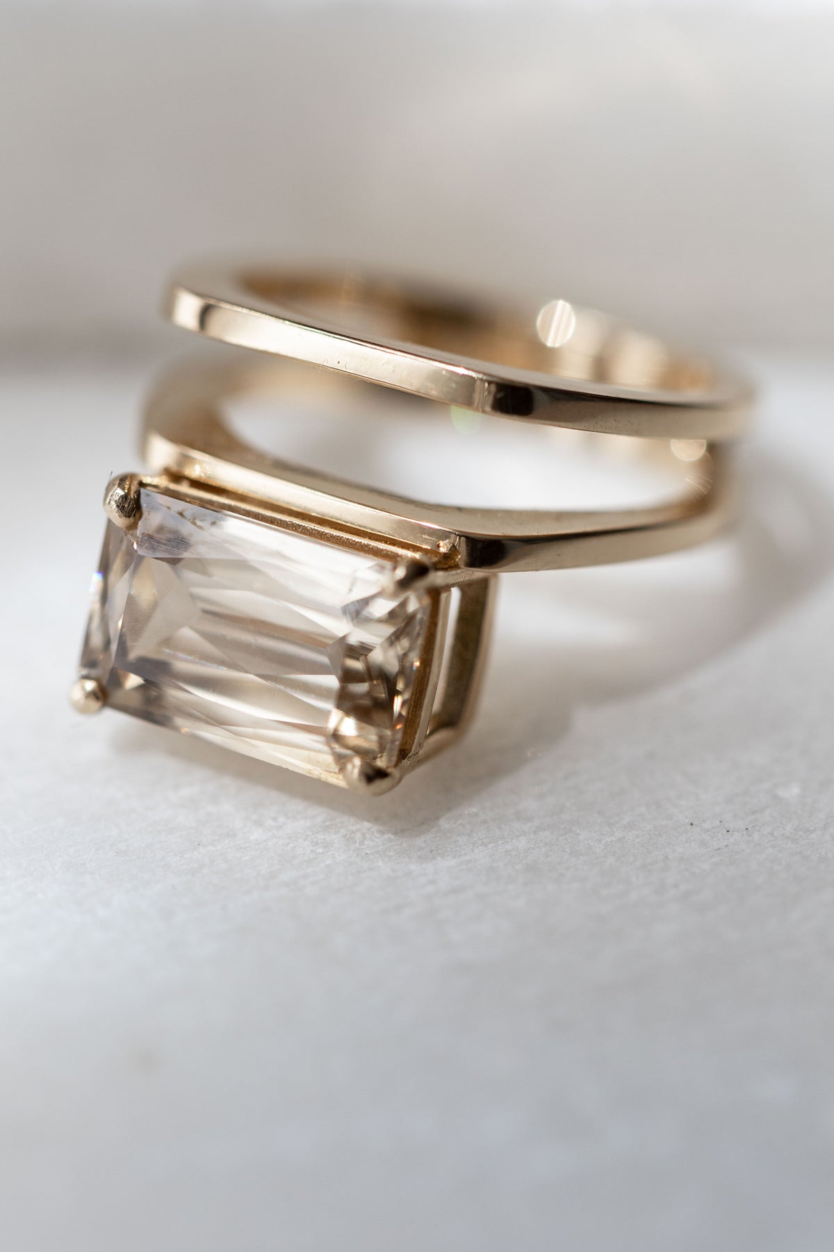 ZIGGY OPEN RING — Yellow Gold, Zircon