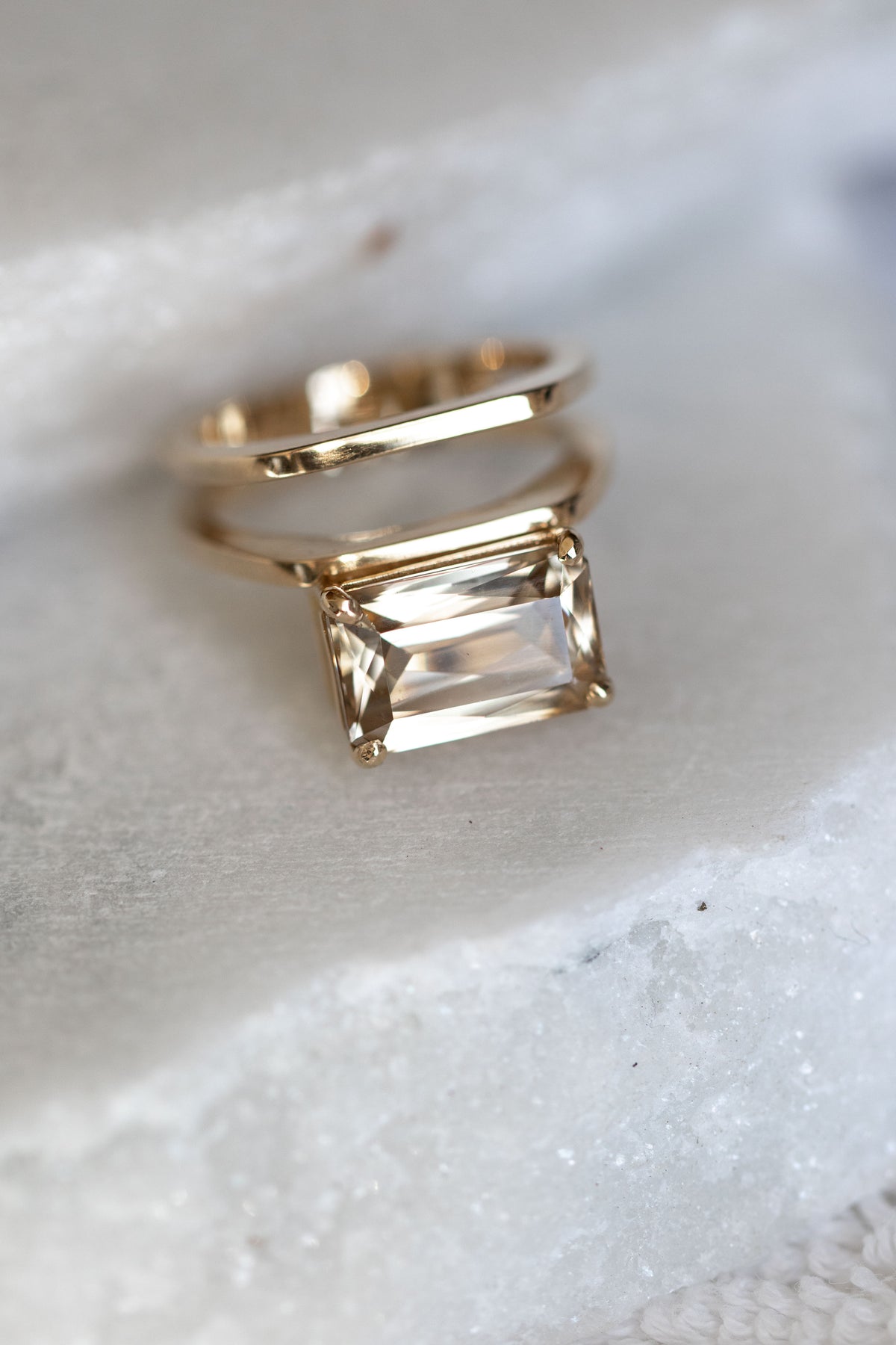 ZIGGY OPEN RING — Yellow Gold, Zircon