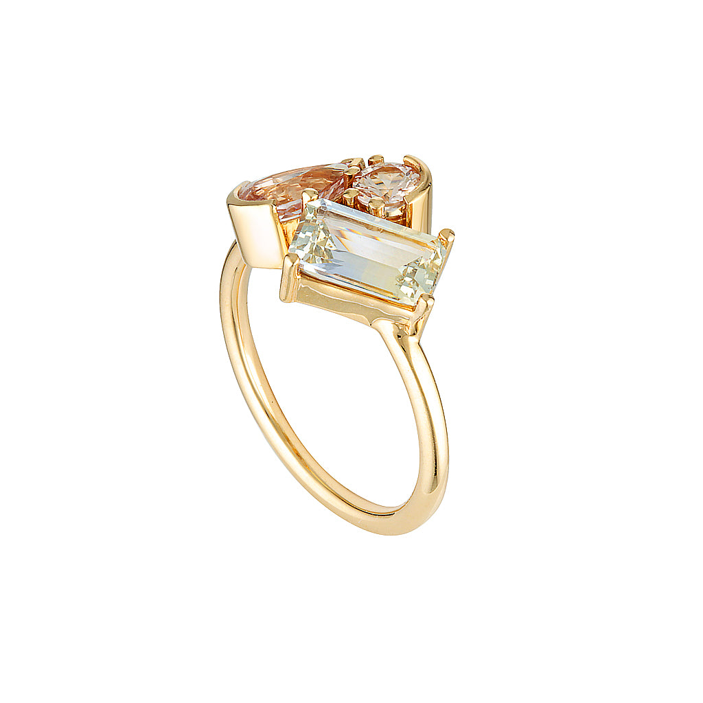 SAINT GERMAIN CLUSTER — Yellow Gold, Sapphire