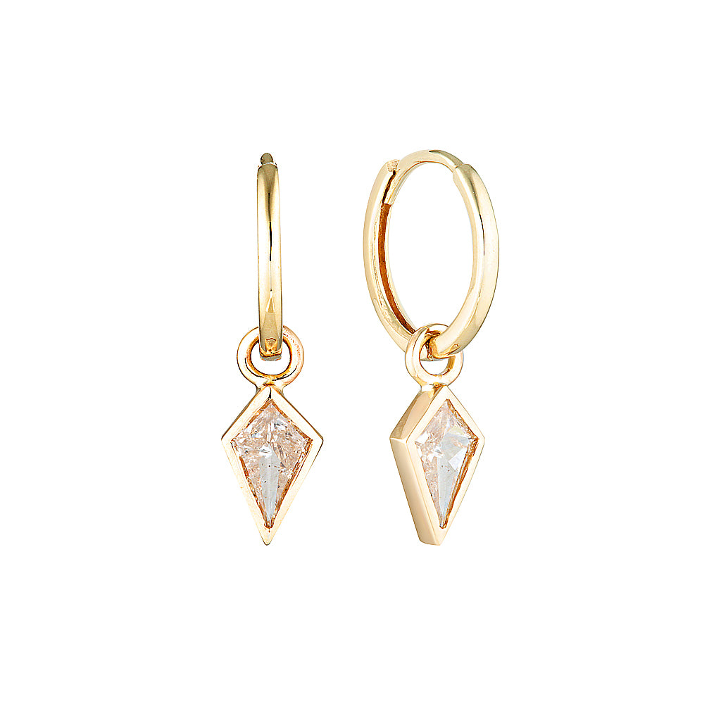 CLARA HOOPS — White Gold / Yellow Gold / Gold Plated / Sterling Silver, Diamond / Sapphire