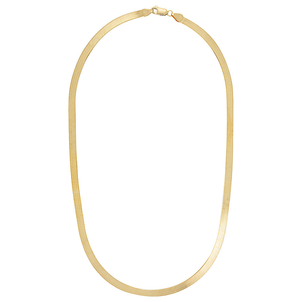 ZELDA HERRINGBONE NECKLACE — White Gold / Yellow Gold / Sterling Silver