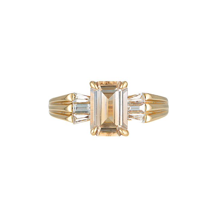 TRINITY ENGAGEMENT RING — White Gold / Yellow Gold, Diamond / Zircon