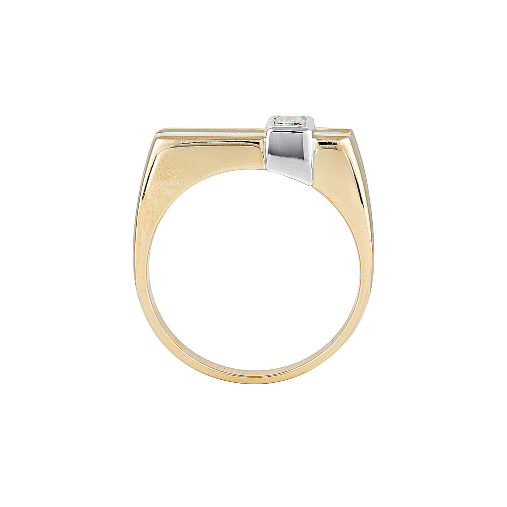 ANDY SIGNET RING (final payment) — Yellow Gold, Diamond / Sapphire