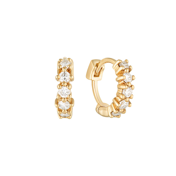 CHER HUGGIE HOOPS — White Gold / Yellow Gold / Sterling Silver, Diamond / Sapphire