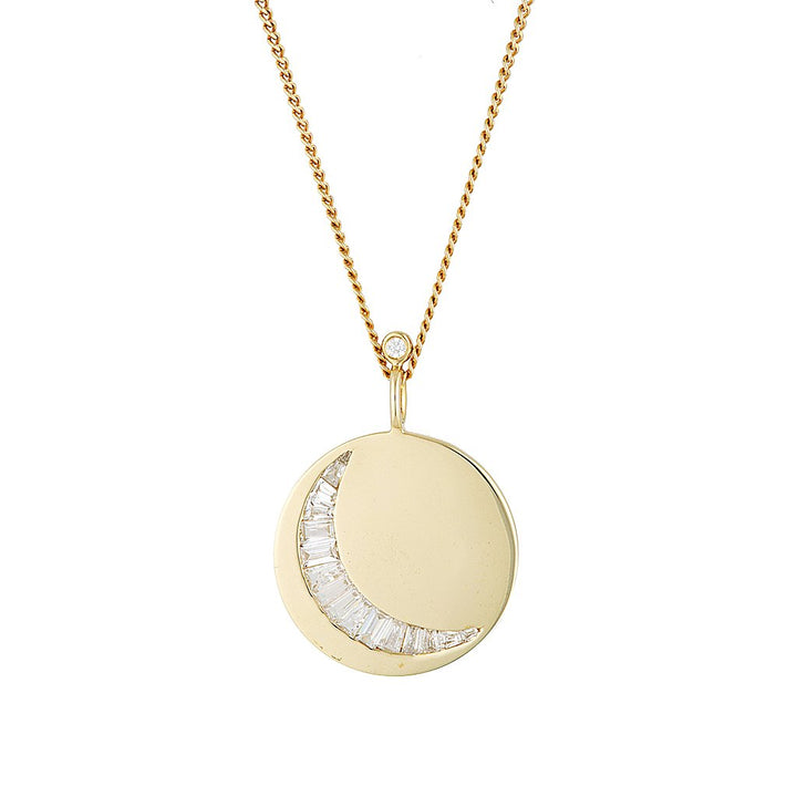LUNAR PENDANT- Gold — White Gold / Yellow Gold / Gold Plated / Sterling Silver, Diamond / Cubic Zirconia