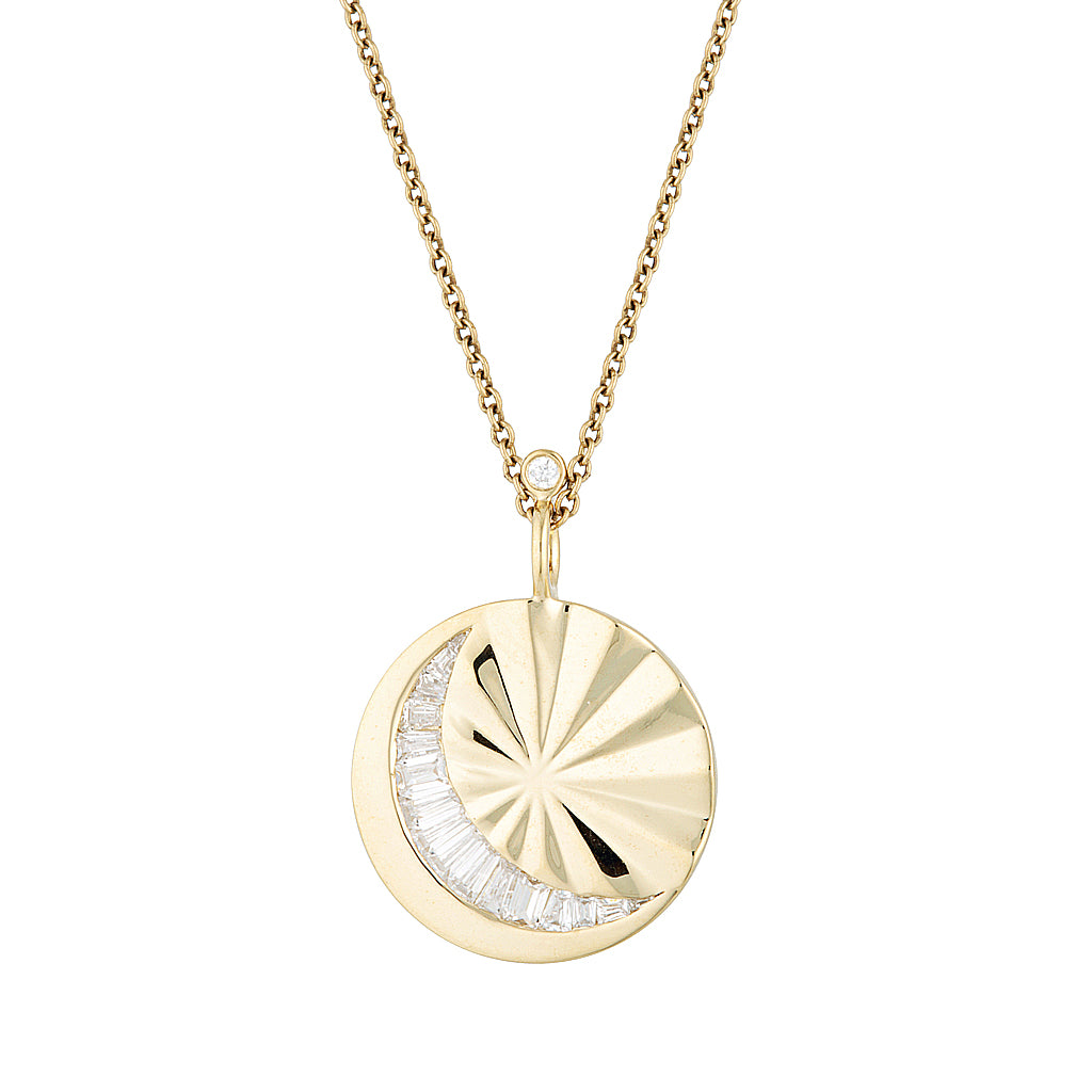 LUNAR PENDANT Limited Edition — White Gold / Yellow Gold / Sterling Silver, Diamond / Sapphire