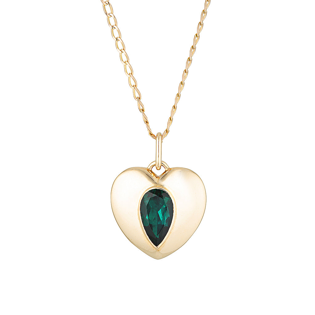 VICTORIA NECKLACE — Yellow Gold / Sterling Silver, Emerald
