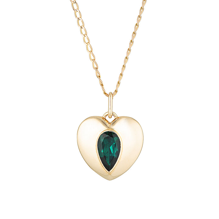 VICTORIA NECKLACE — Yellow Gold / Sterling Silver, Emerald