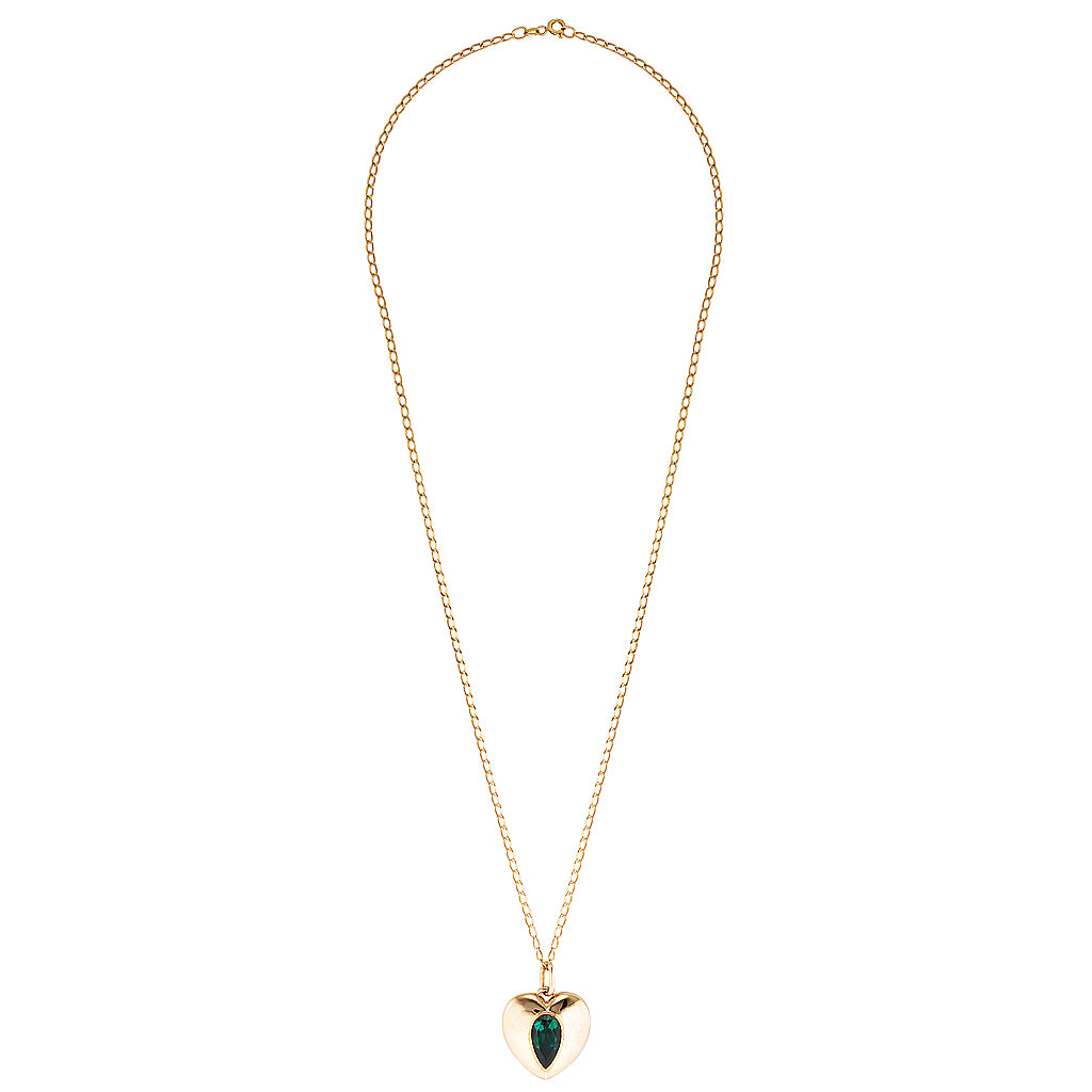 VICTORIA NECKLACE — Yellow Gold / Sterling Silver, Emerald