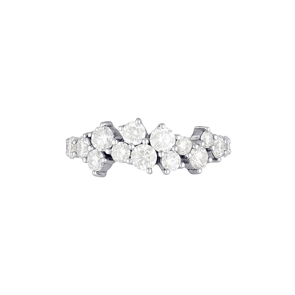 CONSTELLATION RING -MOISSANITE — Sterling Silver, Diamond / Moissanite