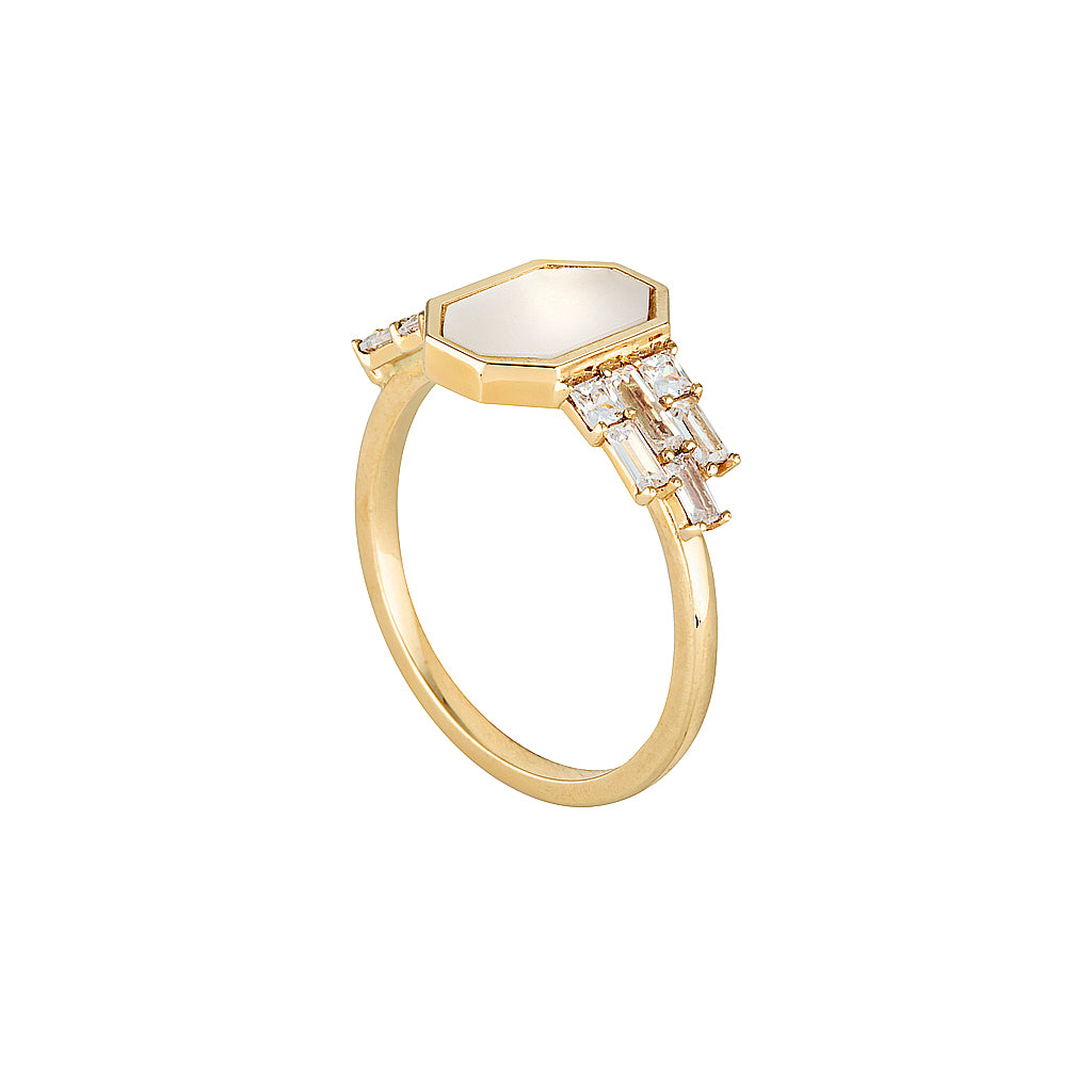 COTE CALLIOUX RING — White Gold / Yellow Gold, Diamond