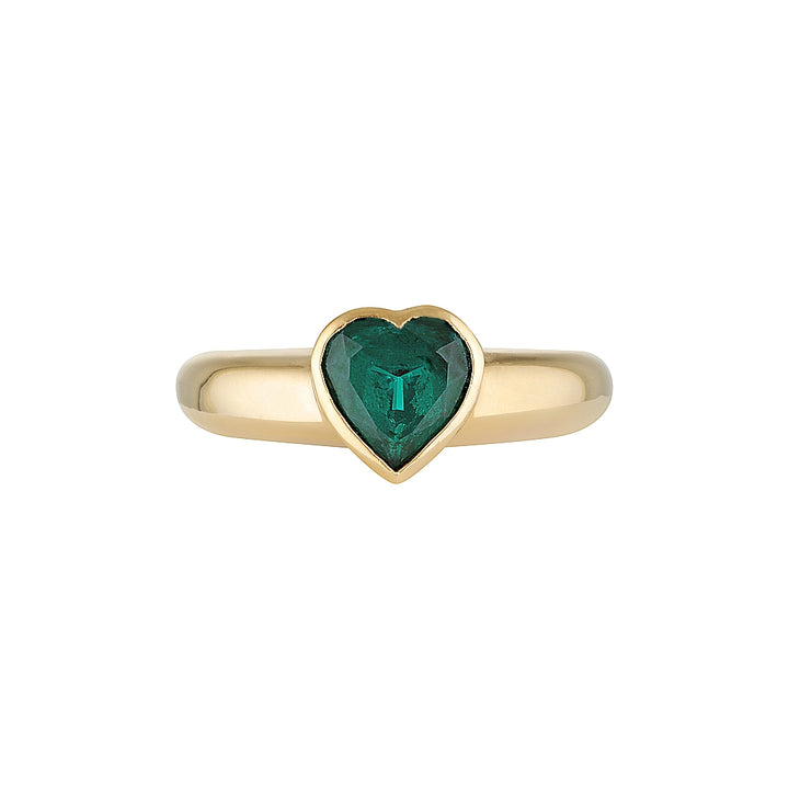 LOVE HEART EYES RING — White Gold / Yellow Gold / Sterling Silver, Emerald / Citrine