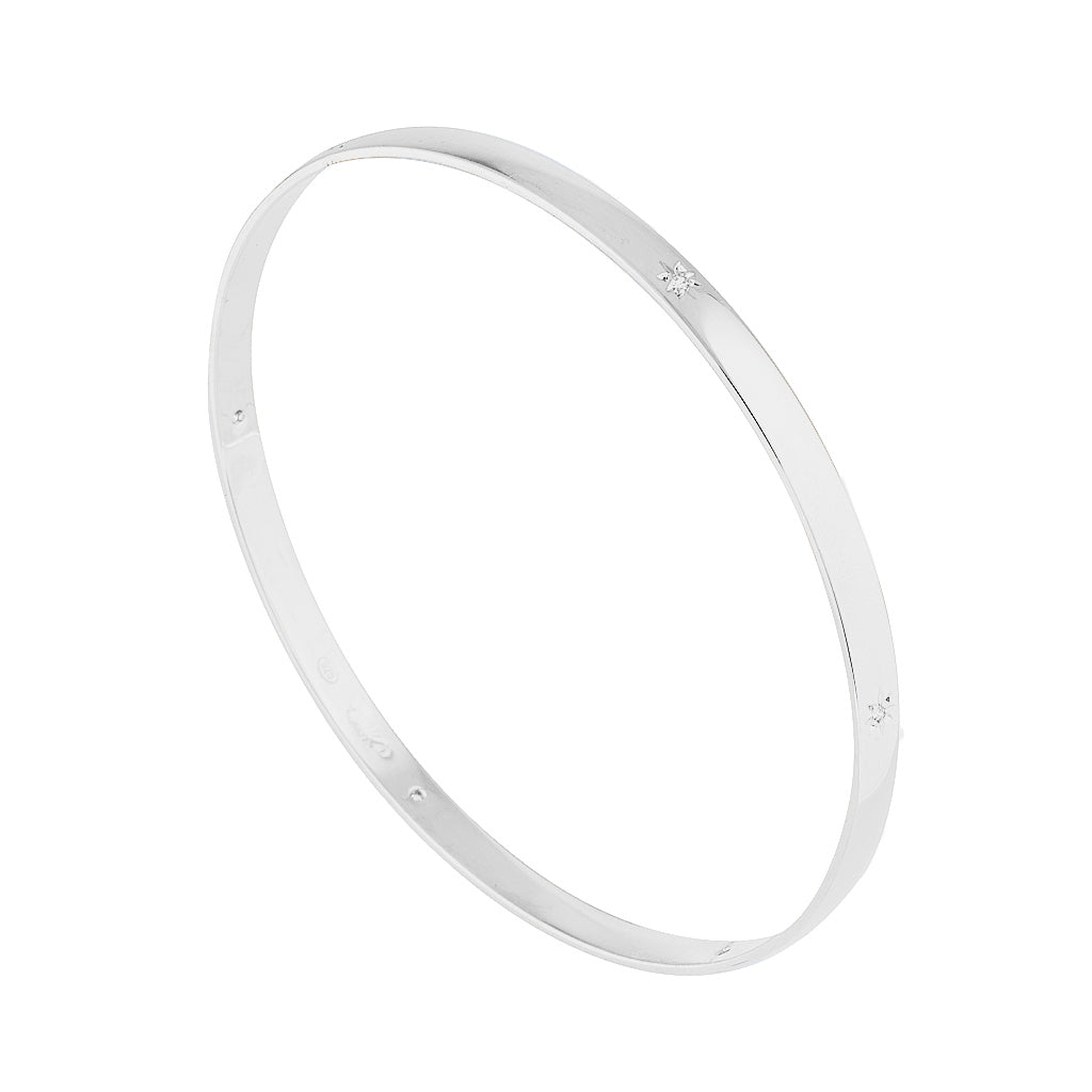 LUNAR BANGLE — White Gold / Yellow Gold / Gold Plated / Sterling Silver, Diamond / Sapphire