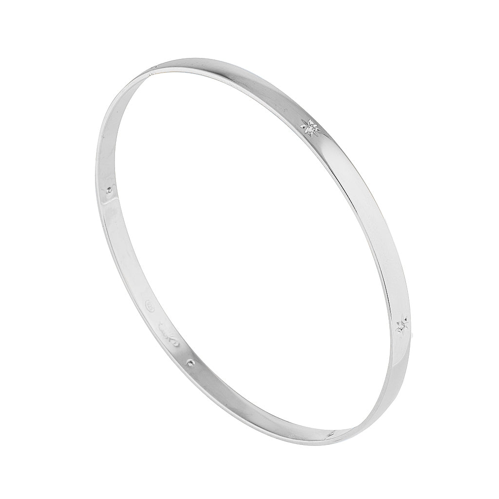 LUNAR BANGLE — White Gold / Yellow Gold / Gold Plated / Sterling Silver, Diamond / Sapphire
