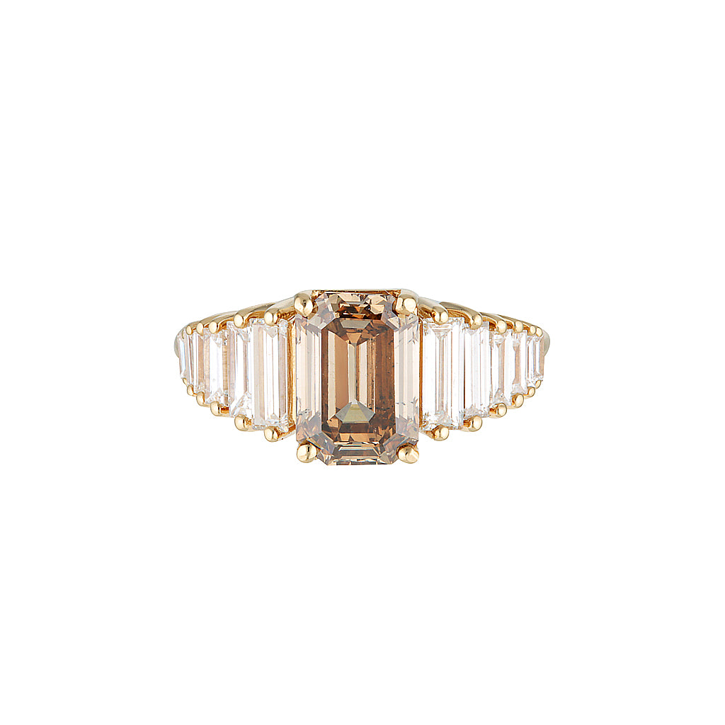 SUMMER ENGAGEMENT RING - Champagne Diamond — White Gold / Yellow Gold, Diamond