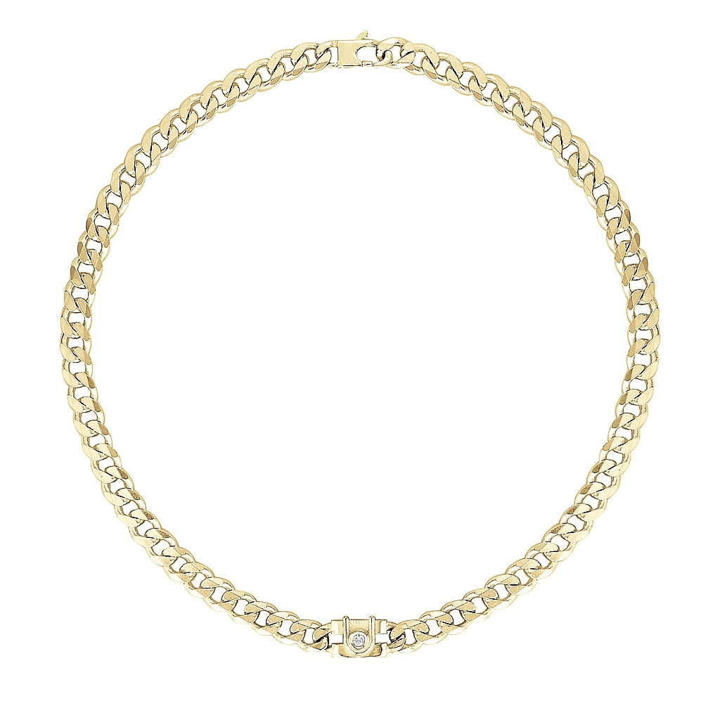 ELVIE CHAIN NECKLACE — Gold Plated / Sterling Silver, Sapphire
