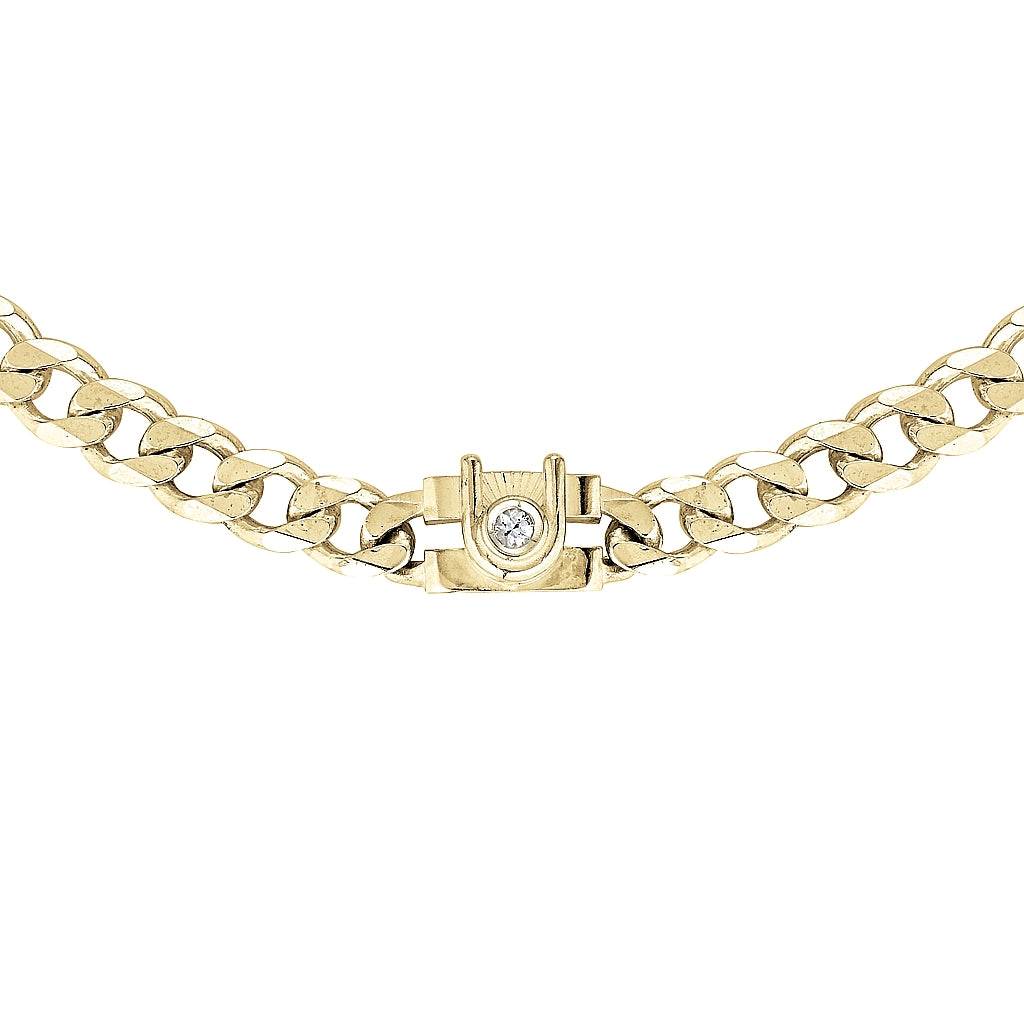ELVIE CHAIN NECKLACE — Gold Plated / Sterling Silver, Sapphire