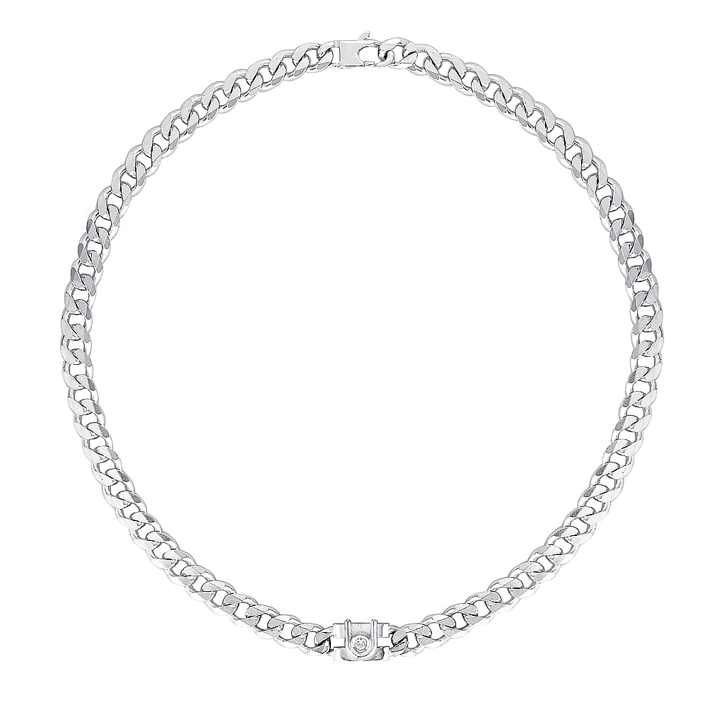 ELVIE CHAIN NECKLACE — Gold Plated / Sterling Silver, Sapphire
