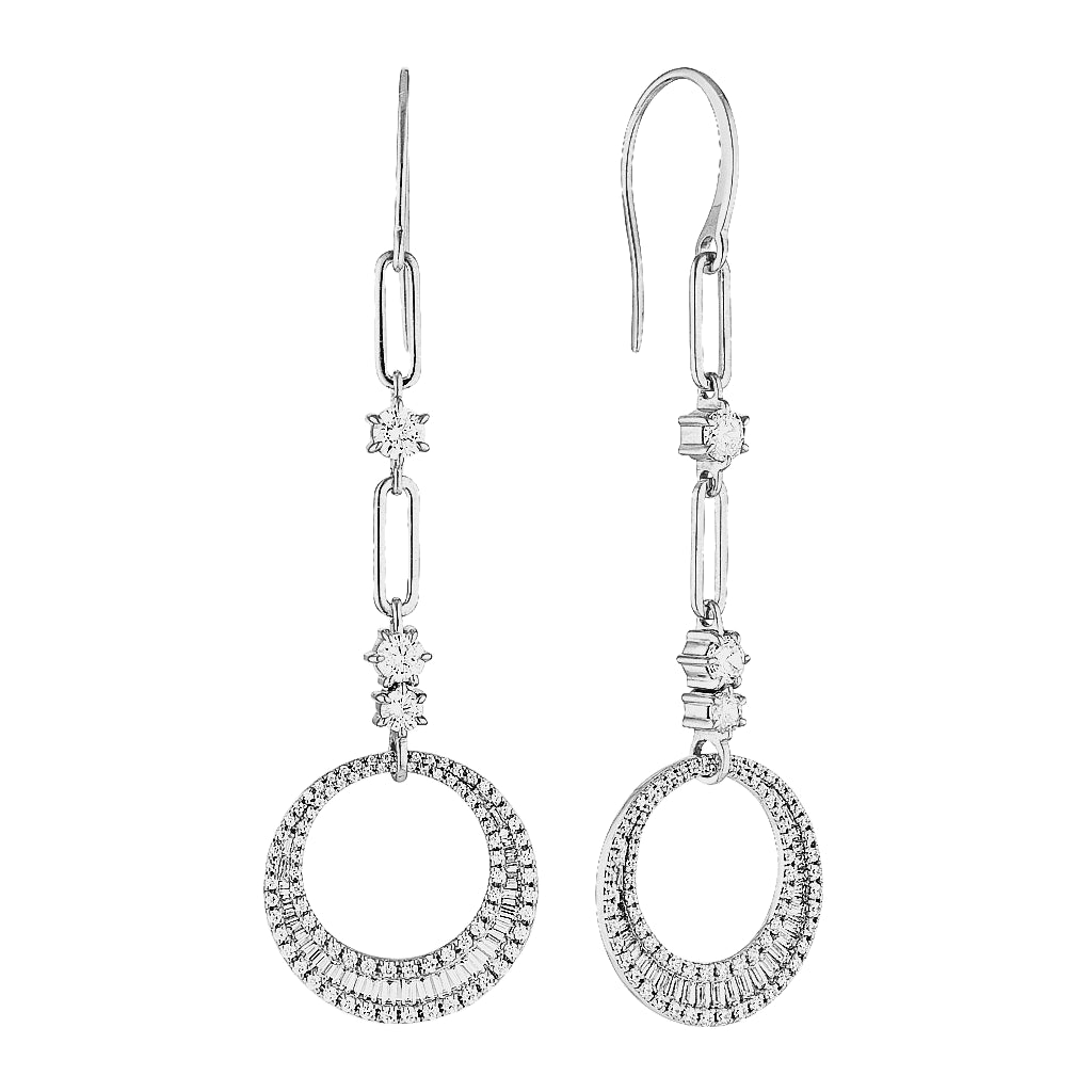 SAMANTHA DROP EARRINGS — Gold Plated / Sterling Silver, Cubic Zirconia