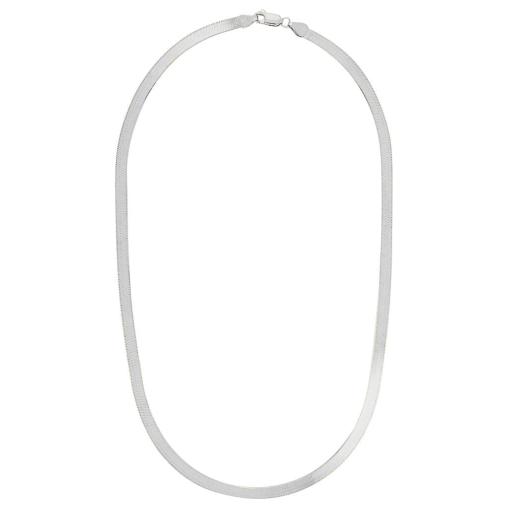 ZELDA HERRINGBONE NECKLACE — White Gold / Yellow Gold / Sterling Silver