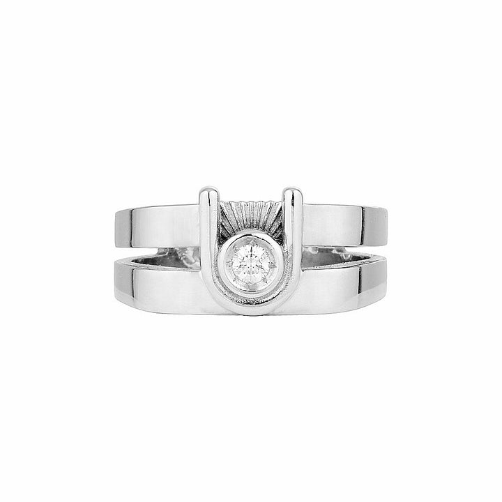 ZIGGY OPEN SIGNET RING- Silver — Sterling Silver, Sapphire