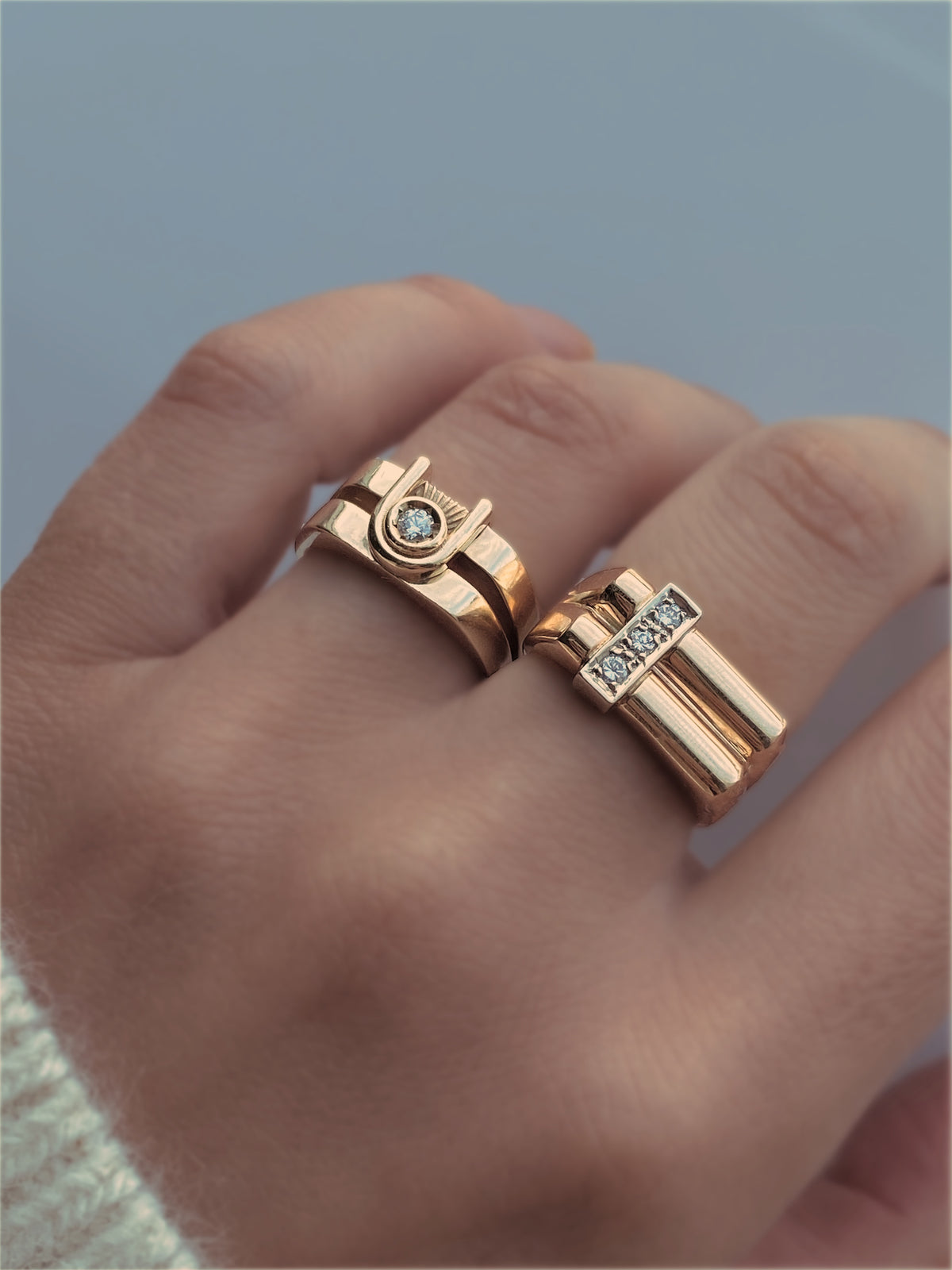 ANDY SIGNET RING (final payment) — Yellow Gold, Diamond / Sapphire