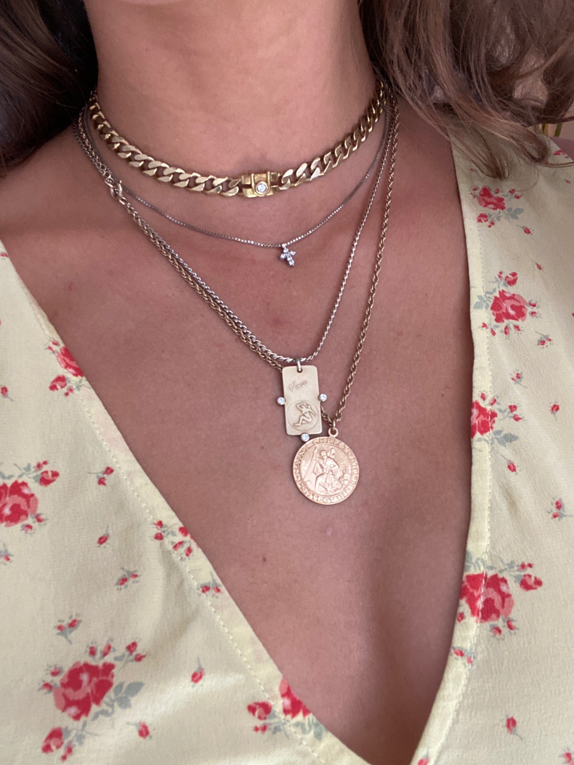 ELVIE CHAIN NECKLACE — Gold Plated / Sterling Silver, Sapphire