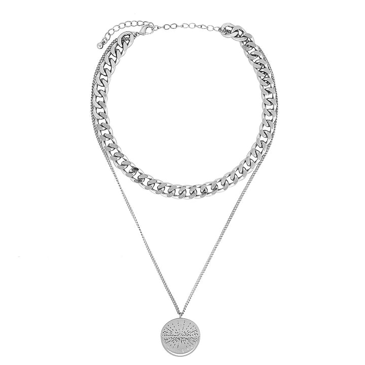SILVER CLAVIUS DOUBLE NECKLACE — Sterling Silver