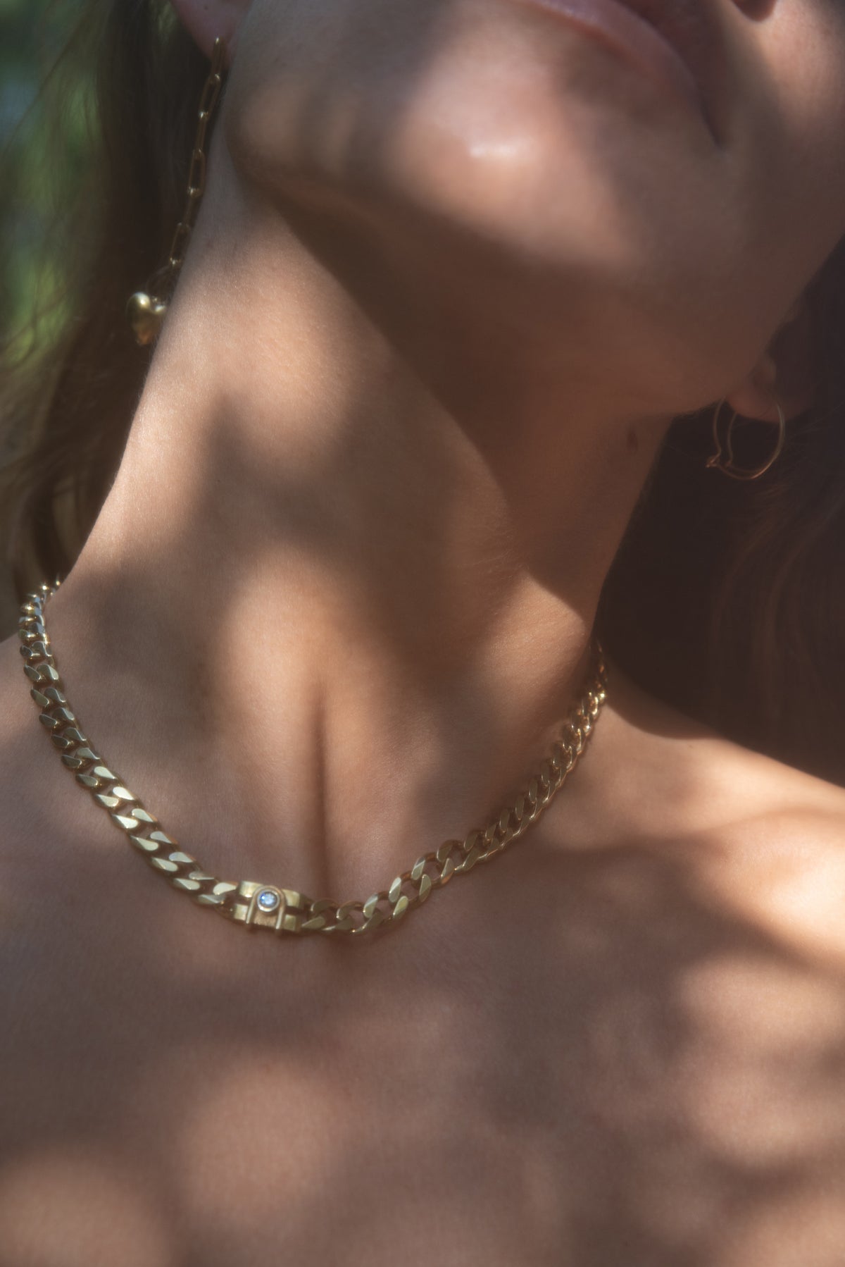 ELVIE CHAIN NECKLACE — Gold Plated / Sterling Silver, Sapphire