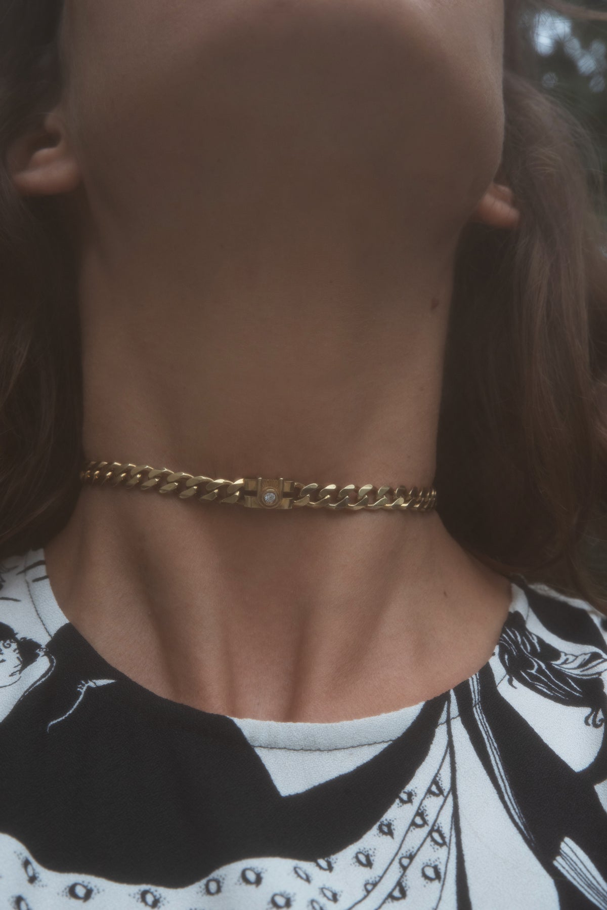 ELVIE CHAIN NECKLACE — Gold Plated / Sterling Silver, Sapphire