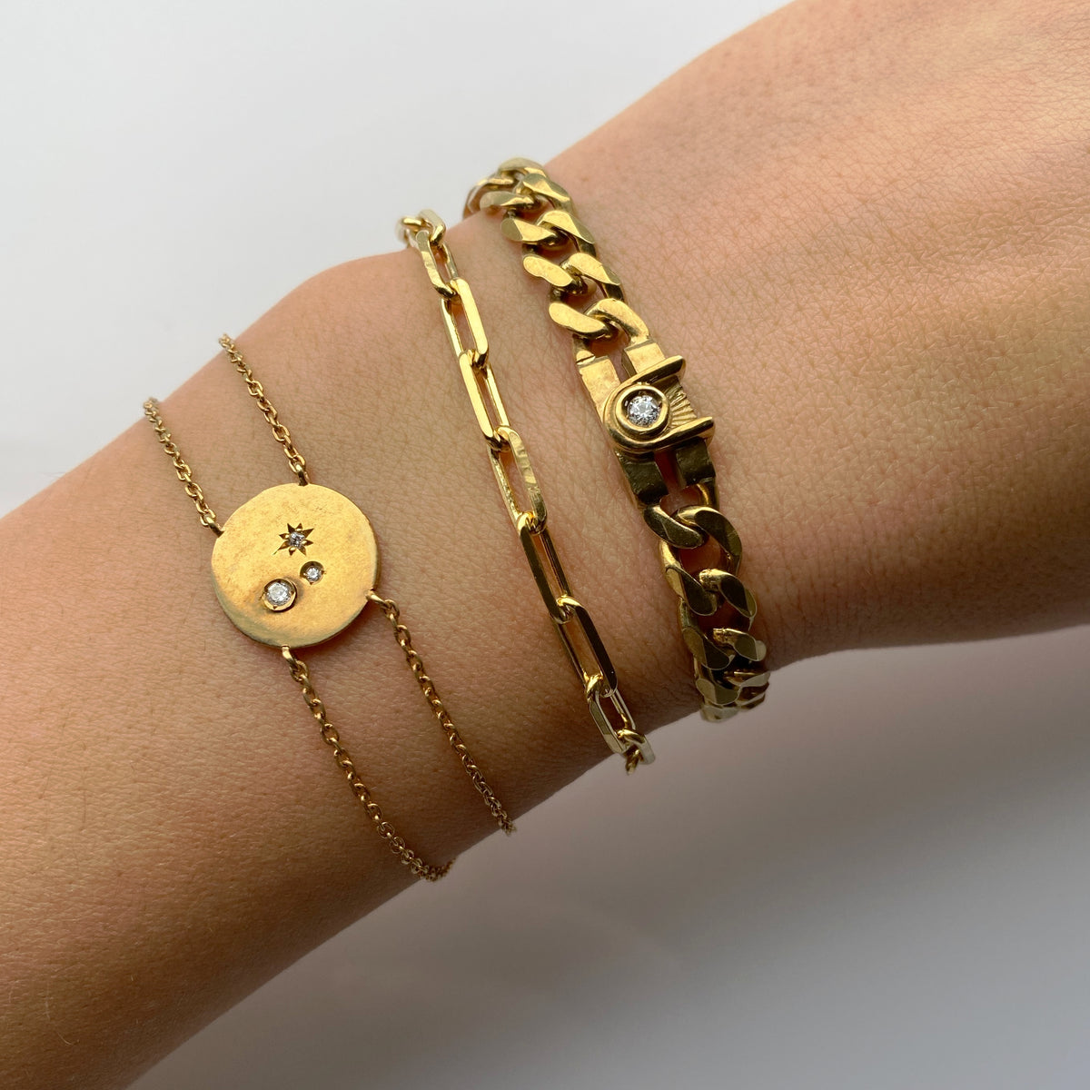 STEVIE BRACELET — White Gold / Yellow Gold / Gold Plated / Sterling Silver, Diamond / Sapphire