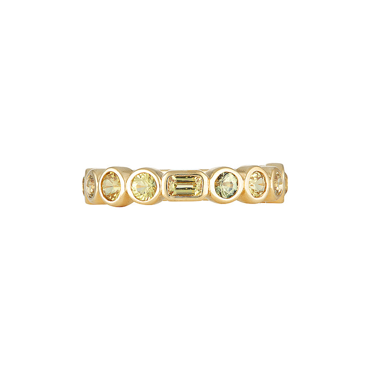 GOLDEN BUBBLE RING — Yellow Gold, Sapphire / Emerald