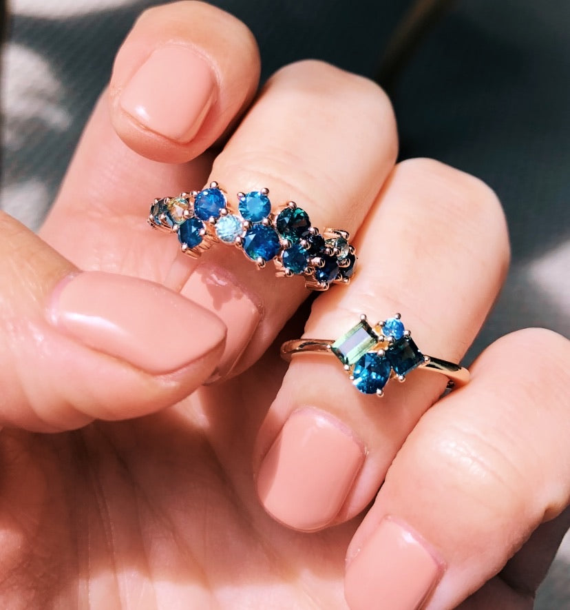 MIRII RING - Australian Sapphires — Yellow Gold, Diamond / Sapphire