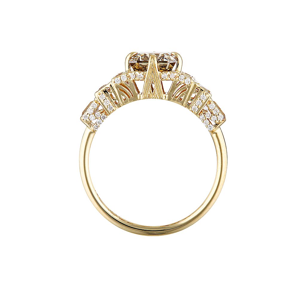 TRIBUNE RING — White Gold / Yellow Gold / Platinum, Diamond / Emerald