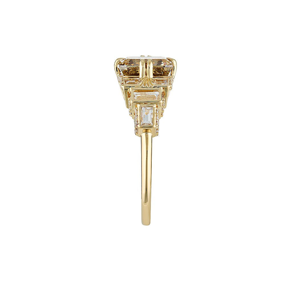 TRIBUNE RING — White Gold / Yellow Gold / Platinum, Diamond / Emerald