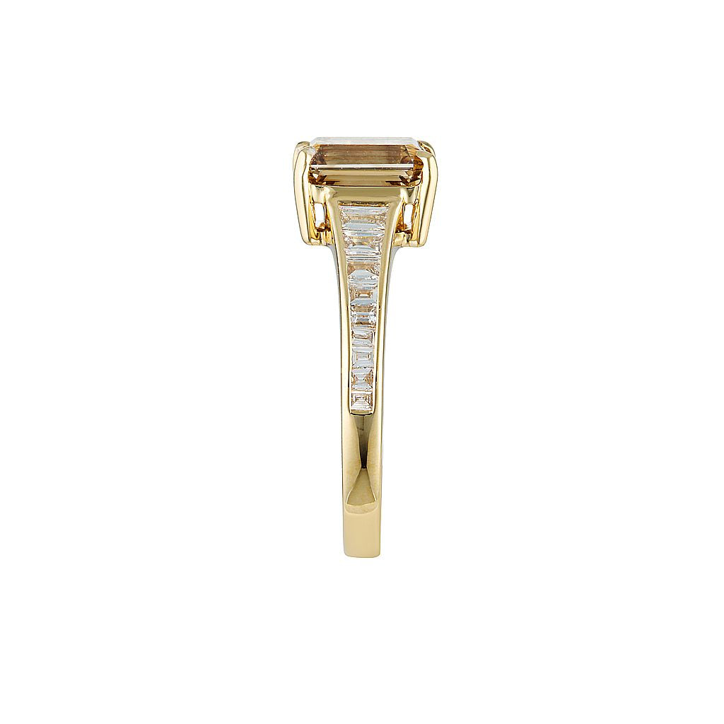 EMPIRE RING — White Gold / Yellow Gold / Platinum, Diamond / Emerald