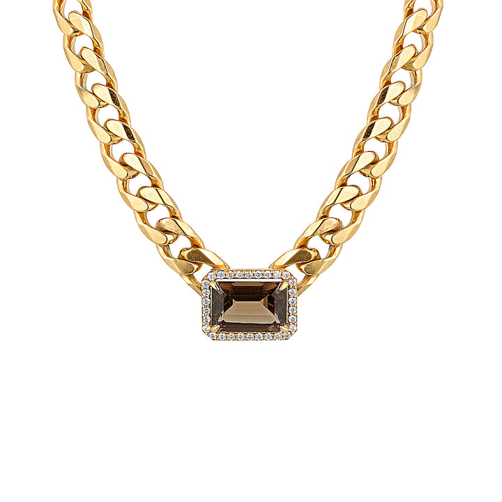 PARIS CHAIN NECKLACE — Gold Plated / Sterling Silver, Cubic Zirconia / Quartz