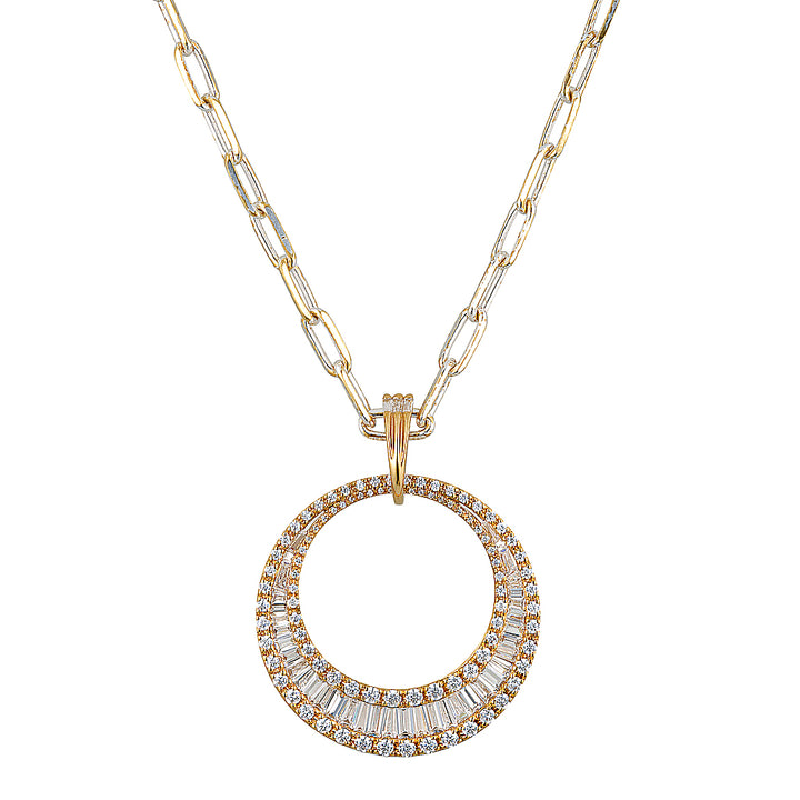 SAMANTHA PENDANT — Yellow Gold / Gold Plated / Sterling Silver, Cubic Zirconia