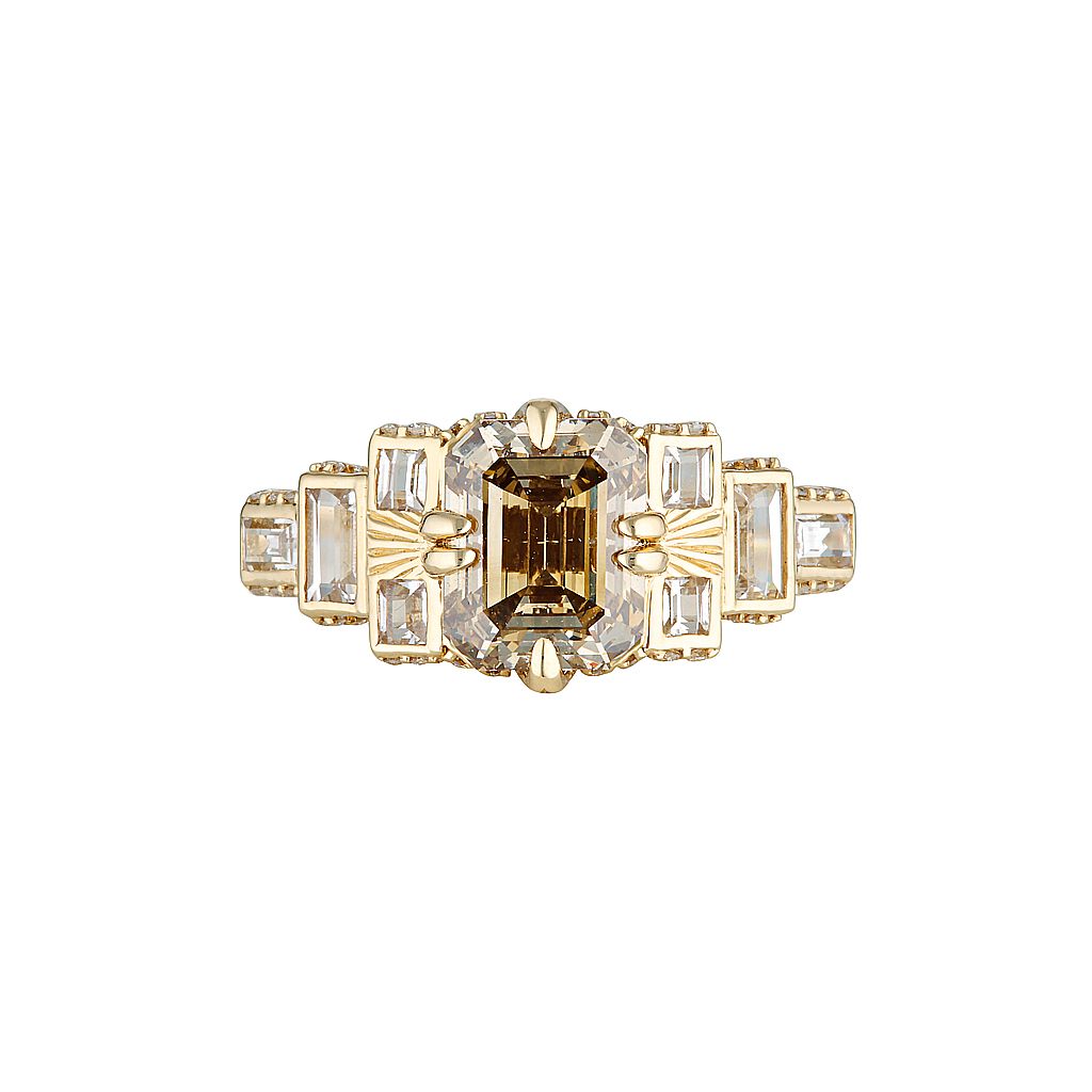 TRIBUNE RING — White Gold / Yellow Gold / Platinum, Diamond / Emerald