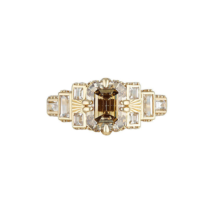 TRIBUNE RING — White Gold / Yellow Gold / Platinum, Diamond / Emerald