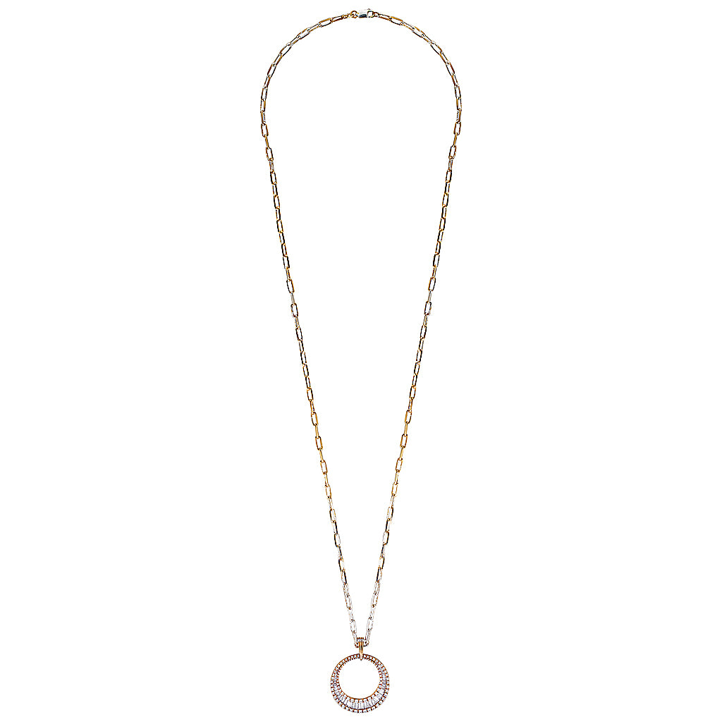 SAMANTHA PENDANT — Yellow Gold / Gold Plated / Sterling Silver, Cubic Zirconia