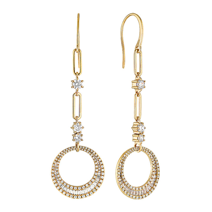 SAMANTHA DROP EARRINGS — Gold Plated / Sterling Silver, Cubic Zirconia