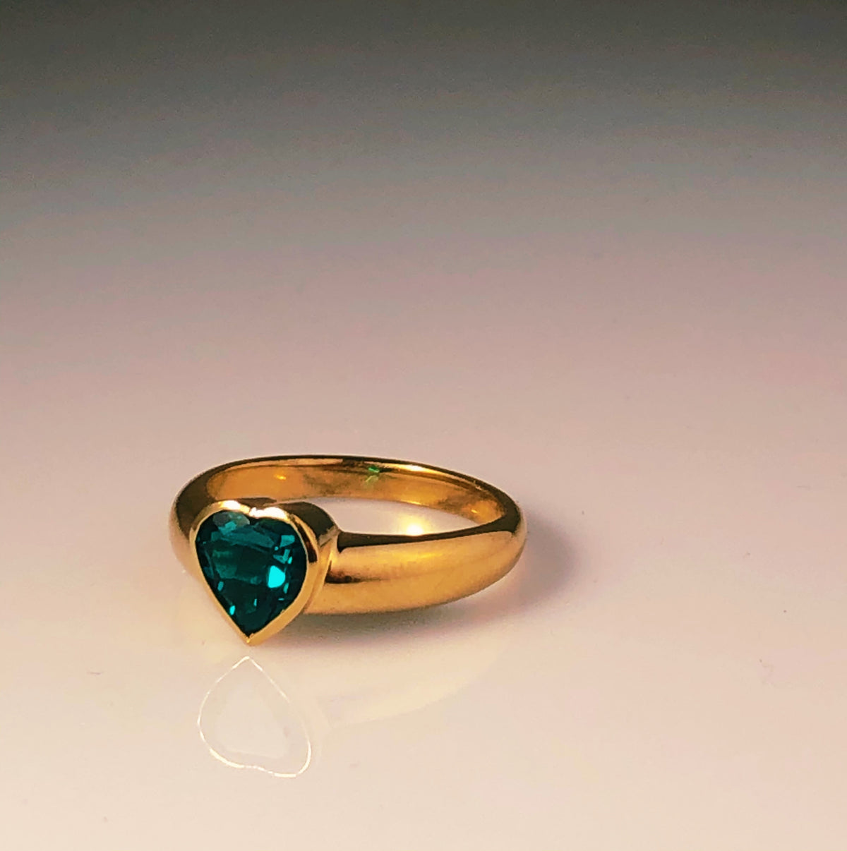 LOVE HEART EYES RING — White Gold / Yellow Gold / Sterling Silver, Emerald / Citrine