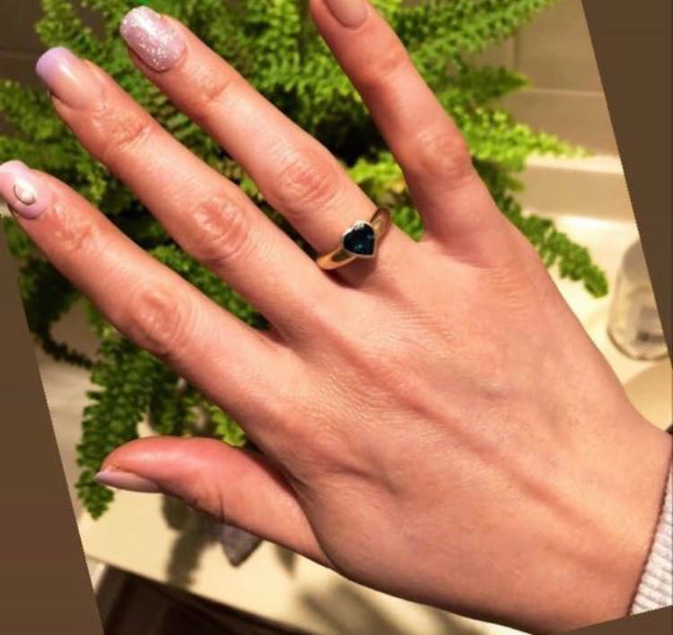 LOVE HEART EYES RING — White Gold / Yellow Gold / Sterling Silver, Emerald / Citrine