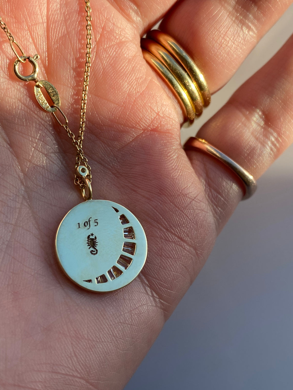 LUNAR PENDANT Limited Edition — White Gold / Yellow Gold / Sterling Silver, Diamond / Sapphire