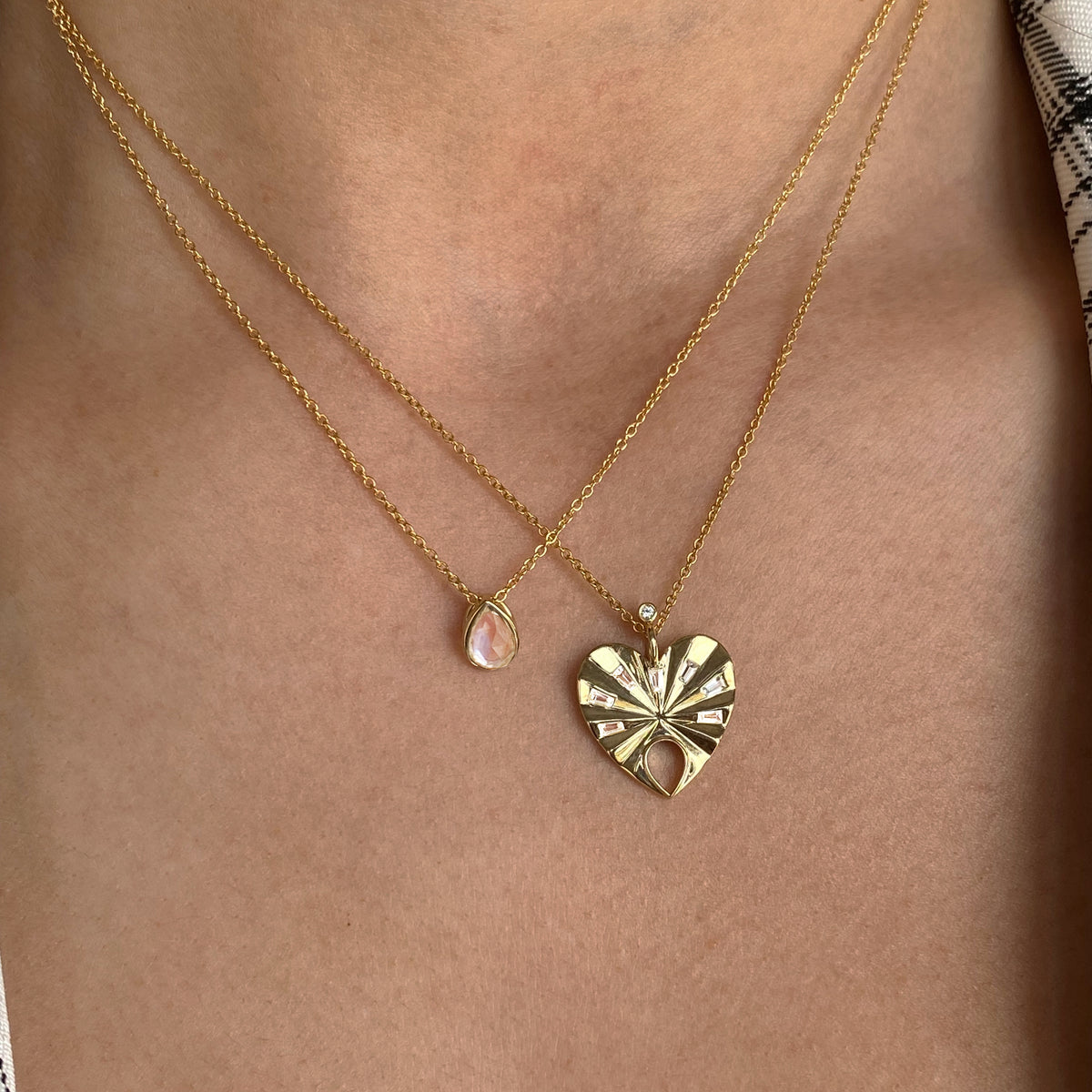 BEST FRIEND PENDANT — White Gold / Yellow Gold / Sterling Silver, Cubic Zirconia / Moonstone