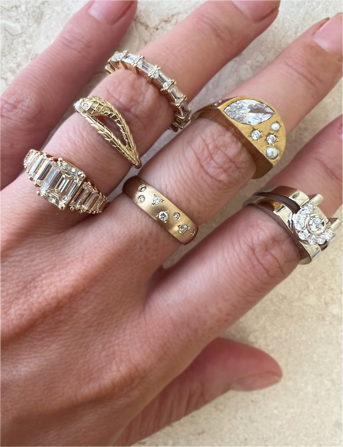 PLEIADES RING — White Gold / Yellow Gold / Sterling Silver, Diamond / Sapphire