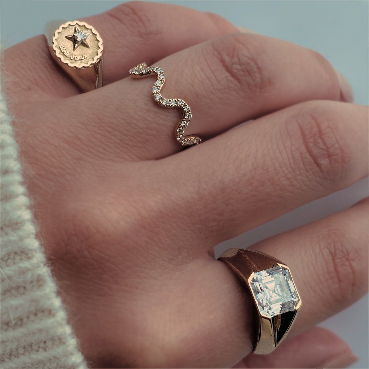 STAR OF LOVE RING- Silver — Sterling Silver, Moissanite